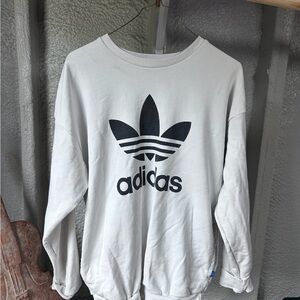 Adidas white Sweatshirt with Black Emblem